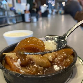 Fixins Soul Kitchen - Peach cobbler - Soul Food Near Me - Tulsa, Oklahoma