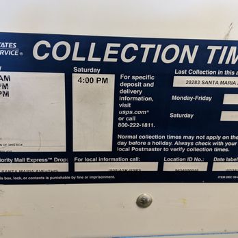US Post Office - Collection times - Post Offices Near Me - Castro Valley, California