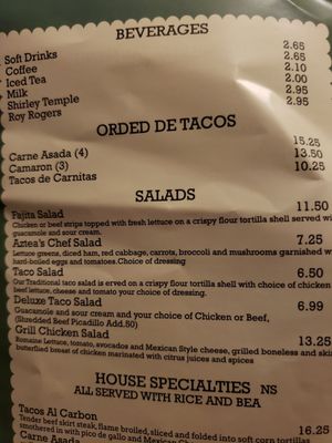 Menu photo 6 Azteca Mexican Restaurant Charlotte, NC