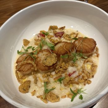 Claudes Prime Seafood - Scallops over sweet corn risotto - Bars Near Me - Perrysburg, Ohio Claudes Prime Seafood - Scallops over sweet corn risotto - Bars Near Me - Perrysburg, Ohio