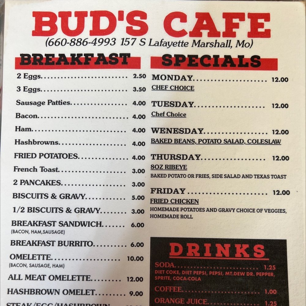Food from Bud's Cafe