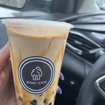 Binki Cafe - Winston Salem - Chai boba tea with oat milk - Bubble Tea Near Me - Winston-Salem, North Carolina