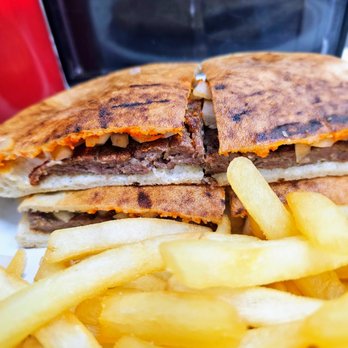 Balkan Express - Balkan Burger/Pleskavica Combo. $24 with fries and a soda. Good meat, needed more ajvar/kaymak. OK fries - Modern European Near Me - New York, New York
