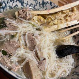 Pho soup with bone marrow