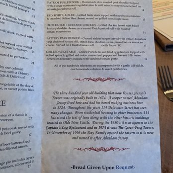 Jessop's Tavern - Menu as of September 2019 - American Near Me - New Castle, Delaware