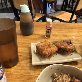 Tampopo - Croquettes (cream on left, corn on right). They also gave me some sauce and some chili powder for my meal (did not use either) - Japanese Curry Near Me - Cambridge, Massachusetts Tampopo - Croquettes (cream on left, corn on right). They also gave me some sauce and some chili powder for my meal (did not use either) - Japanese Curry Near Me - Cambridge, Massachusetts