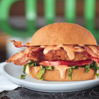 Wahlburgers @ Hy-Vee - a chicken sandwich with bacon and lettuce - Salad Near Me - Manhattan, Kansas Wahlburgers @ Hy-Vee - a chicken sandwich with bacon and lettuce - Salad Near Me - Manhattan, Kansas