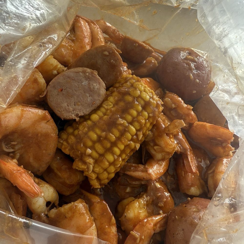 Lemon Crab - Combo #1 Corn, 1 lb. Shrimps with head off ( Easy Peel), Potatoes (2pc) and 6 pcs Sausage Slices - Seafood Near Me - Hayward, California Lemon Crab - Combo #1 Corn, 1 lb. Shrimps with head off ( Easy Peel), Potatoes (2pc) and 6 pcs Sausage Slices - Seafood Near Me - Hayward, California