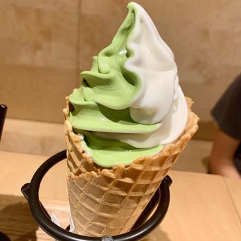 Nana's Green Tea - Matcha Vanilla Swirl in a waffle cone - Desserts Near Me - Vancouver, British Columbia Nana's Green Tea - Matcha Vanilla Swirl in a waffle cone - Desserts Near Me - Vancouver, British Columbia