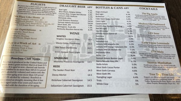 Menu photo 2 Bourbon Library Lexington, KY