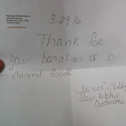 Canned goods are greatly appreciated. Canned goods are greatly appreciated.