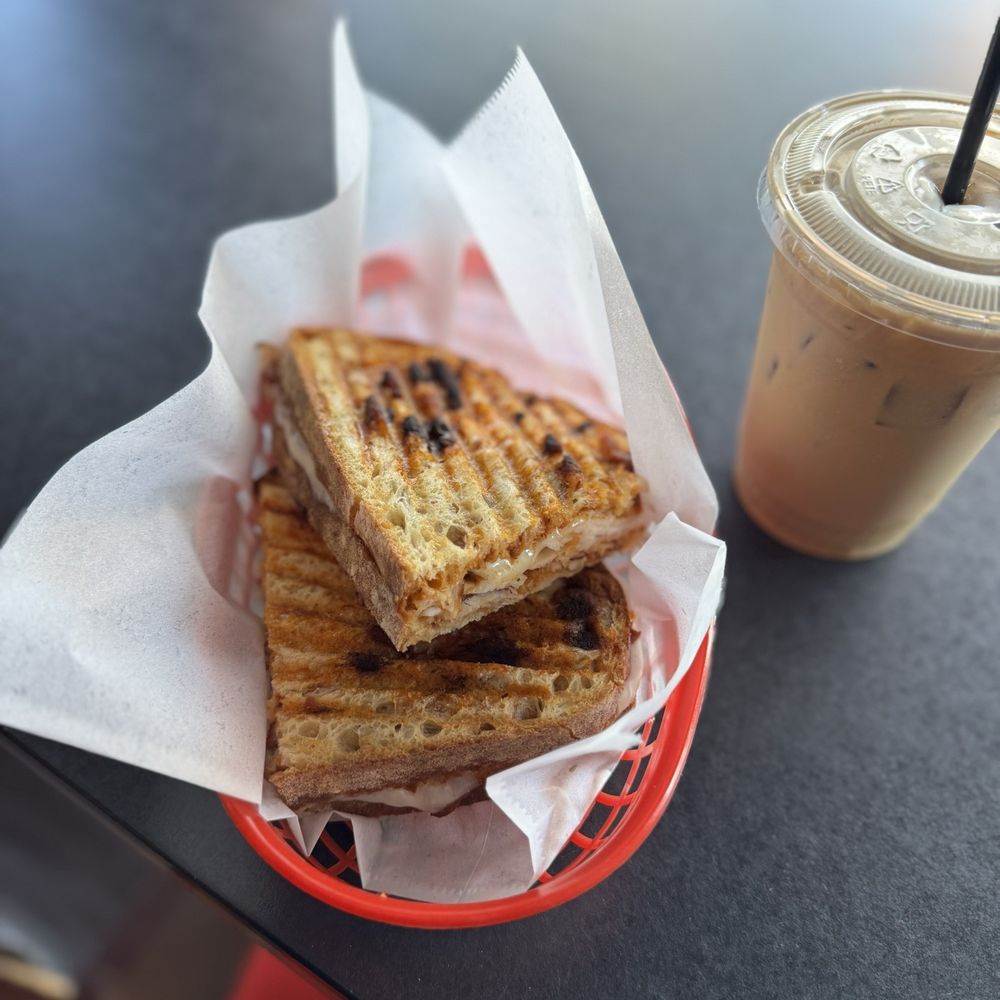 Cafe Vahik - Sunrise Turkey Panini & iced latte - Coffee & Tea Near Me - La Jolla, California