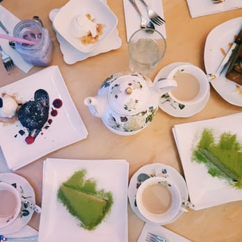 Prince Tea House - Had their English toffee tea, two green tea cakes, chocolate lava cake and ice cream. - Tea Rooms Near Me - Flushing, New York
