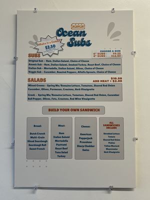 Menu photo 8 Ocean Subs San Francisco, CA