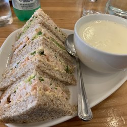 The Dairy At Daviot - Shrimp sandwich with Cullen skink!  Just magnificent!!