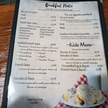Dutchman’s Diner - Inside of breakfast menu. - Diners Near Me - Odon, Indiana