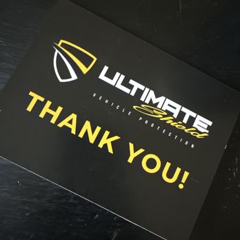 Ultimate Shield - Personalized Thank you card - Car Window Tinting Near Me - Orange, California