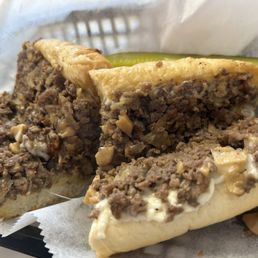 Beef Cheesesteak with mushrooms. No veggies Beef Cheesesteak with mushrooms. No veggies