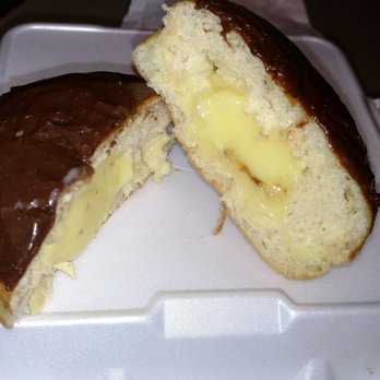 Donut World - Chocolate covered Custard filled doughnut!  This was so good.  Donut World is hands down better than Krispy Kreme. - Donuts Near Me - Greensboro, North Carolina