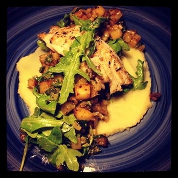 Madison & Rayne - Pan roasted Great Lakes whitefish w/ potato & olive oil purée, crispy potatoes & arugula, herb aioli. - Food Delivery Services Near Me - Chicago, Illinois
