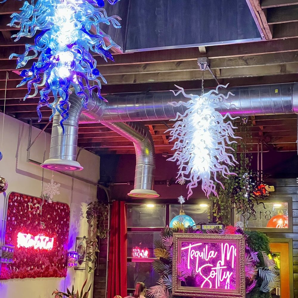 Casa Añejo - Dining area with a blend of original art, Chihuly glass, & neon. - Mexican Near Me - Caldwell, Idaho Casa Añejo - Dining area with a blend of original art, Chihuly glass, & neon. - Mexican Near Me - Caldwell, Idaho