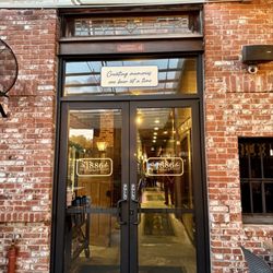Doors at the back patio to enter the restaurant