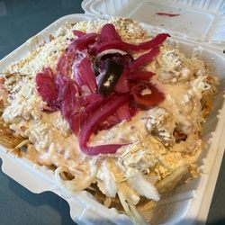 Mayabay Restaurant - Delicious chilaquiles, the chips staying crispy on the long delivery drive to the north end of LBI.