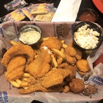 Shrimp Basket - All you can eat catfish with fries and coleslaw. - Seafood Near Me - Orange Beach, Alabama Shrimp Basket - All you can eat catfish with fries and coleslaw. - Seafood Near Me - Orange Beach, Alabama