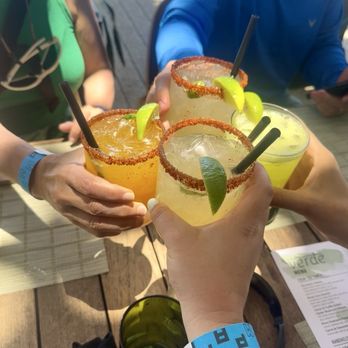 Verde - Two verde spicy margaritas, a mangonada, and a verde tonic. - New American Near Me - Miami, Florida Verde - Two verde spicy margaritas, a mangonada, and a verde tonic. - New American Near Me - Miami, Florida