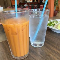 Thai tea and water