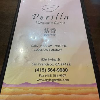 Irving Perilla - Menu - Vietnamese Near Me - San Francisco, California Irving Perilla - Menu - Vietnamese Near Me - San Francisco, California