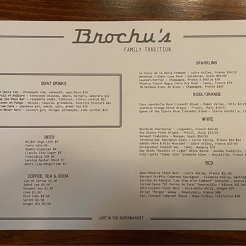 Brochu's Family Tradition - Drink menu - Seafood Near Me - Savannah, Georgia