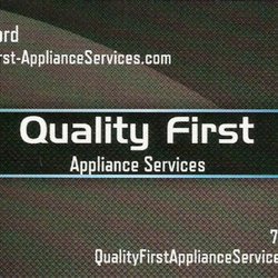 Quality First Appliance Services and Dryer Vent Cleaning