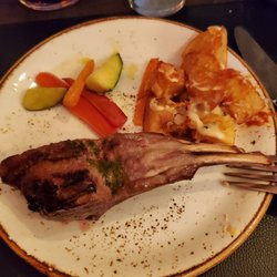 Pintxos - Portion of grilled lamb, veggies & potatoes.