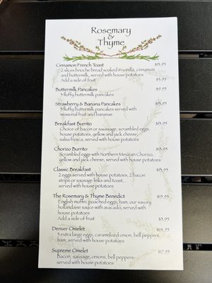 Menu photo 7 Rosemary and Thyme Cafe San Diego, CA