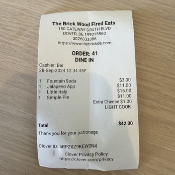 The Brick-Wood Fired Eats - Check - Pizza Near Me - Dover, Delaware