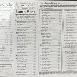 House of Chen - Updated menu