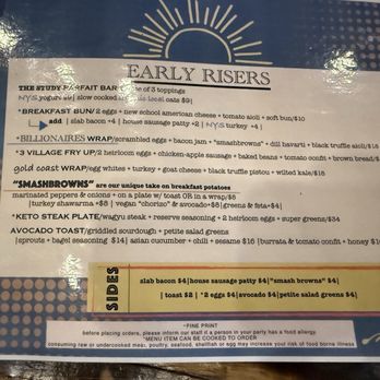 The Study - A few breakfast options. - Coffee & Tea Near Me - East Setauket, New York
