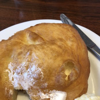 Chris' Cafe - Utah fried scone minus a bite! - Cafes Near Me - Clearfield, Utah