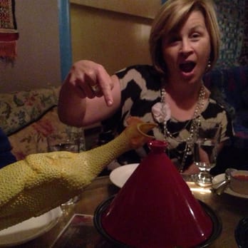 Sultan's Tent - Rubber chicken Earl, my friend Erin, and a tagine. - Moroccan Near Me - Calgary, Alberta