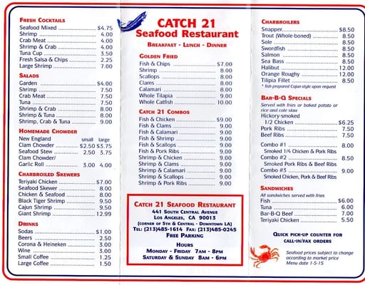 Menu photo 7 Catch 21 Los Angeles, CA