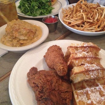 Sweet Chick - Chicken and Waffles, biscuit smothered in a sausage gravy and shoe string fries!! - Southern Near Me - New York, New York Sweet Chick - Chicken and Waffles, biscuit smothered in a sausage gravy and shoe string fries!! - Southern Near Me - New York, New York