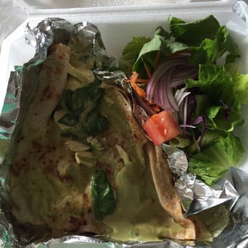 Blossom Bee - I assume this is the green curry chicken crepe - to go (not what I ordered which is why I'm assuming) - Creperies Near Me - Dublin, California