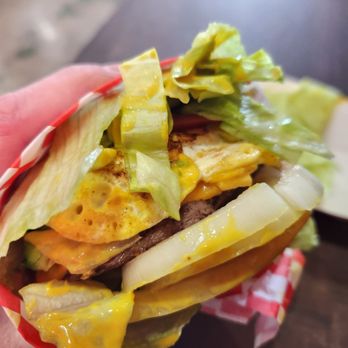 The Great White Hut - Cheeseburger with a Fried Egg, protein style. - Burgers Near Me - North Hollywood, California