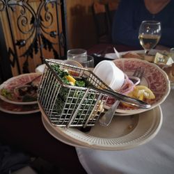Morley's American Grill - Plate stacking contest - please clear our table! :(