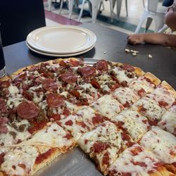 S&S BBQ and Pizzeria - Half cheese and half meats