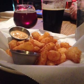 The Old Fashioned - Belgian red cheery beer on the left side, and cheese curds - American Near Me - Madison, Wisconsin The Old Fashioned - Belgian red cheery beer on the left side, and cheese curds - American Near Me - Madison, Wisconsin