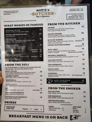 Menu photo 4 Mario's Butcher Shop Newport Beach, CA Menu photo 4 Mario's Butcher Shop Newport Beach, CA