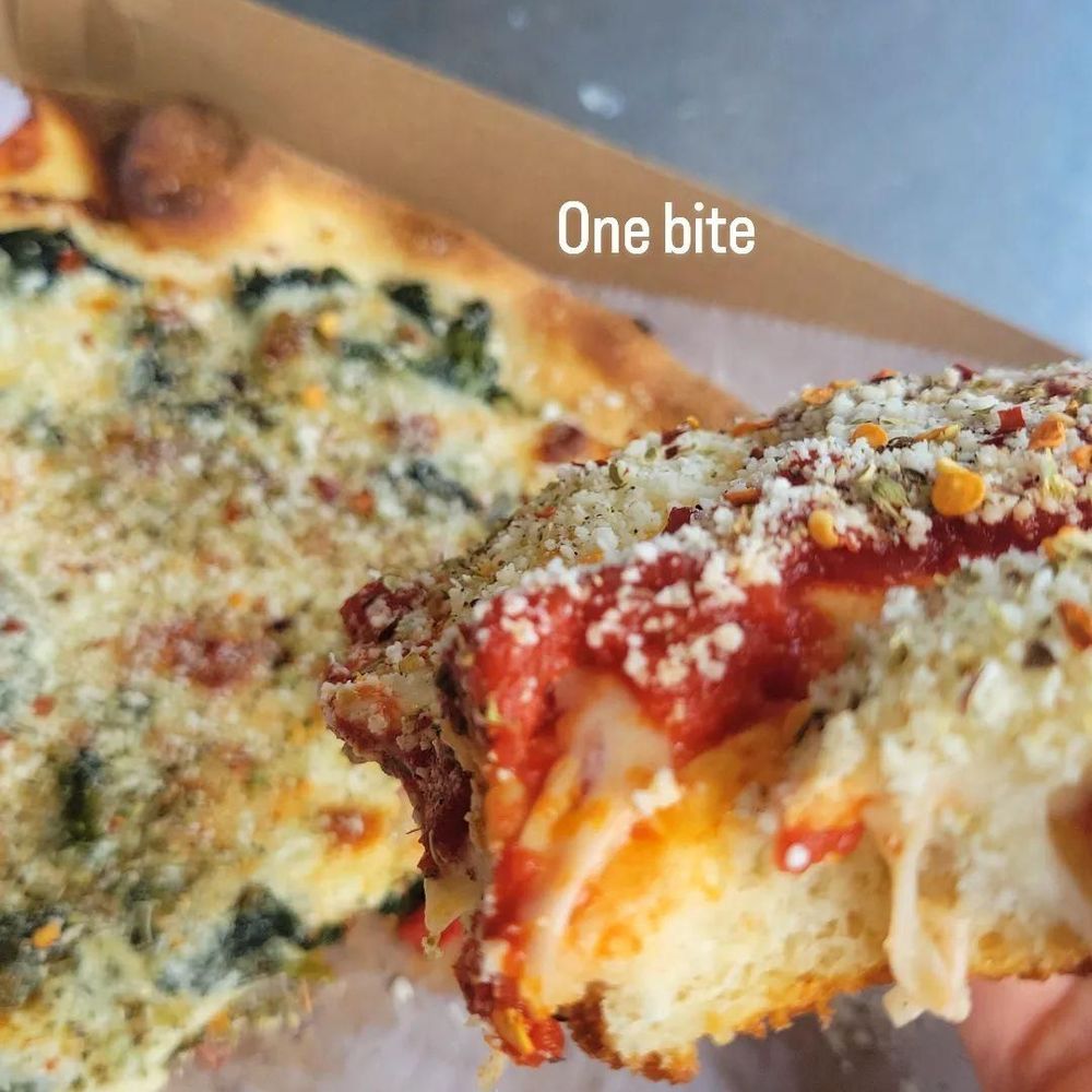 Valentino's Pizza - Spinach garlic Za and Sicilian with hella parm dust - Pizza Near Me - Manhattan Beach, California Valentino's Pizza - Spinach garlic Za and Sicilian with hella parm dust - Pizza Near Me - Manhattan Beach, California