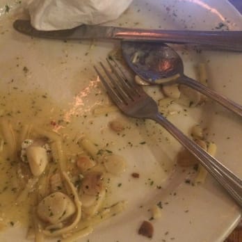 Il Caffe Latte - The end of my shrimp scampi accompanied with a ceaser side salad. - Coffee & Tea Near Me - New York, New York